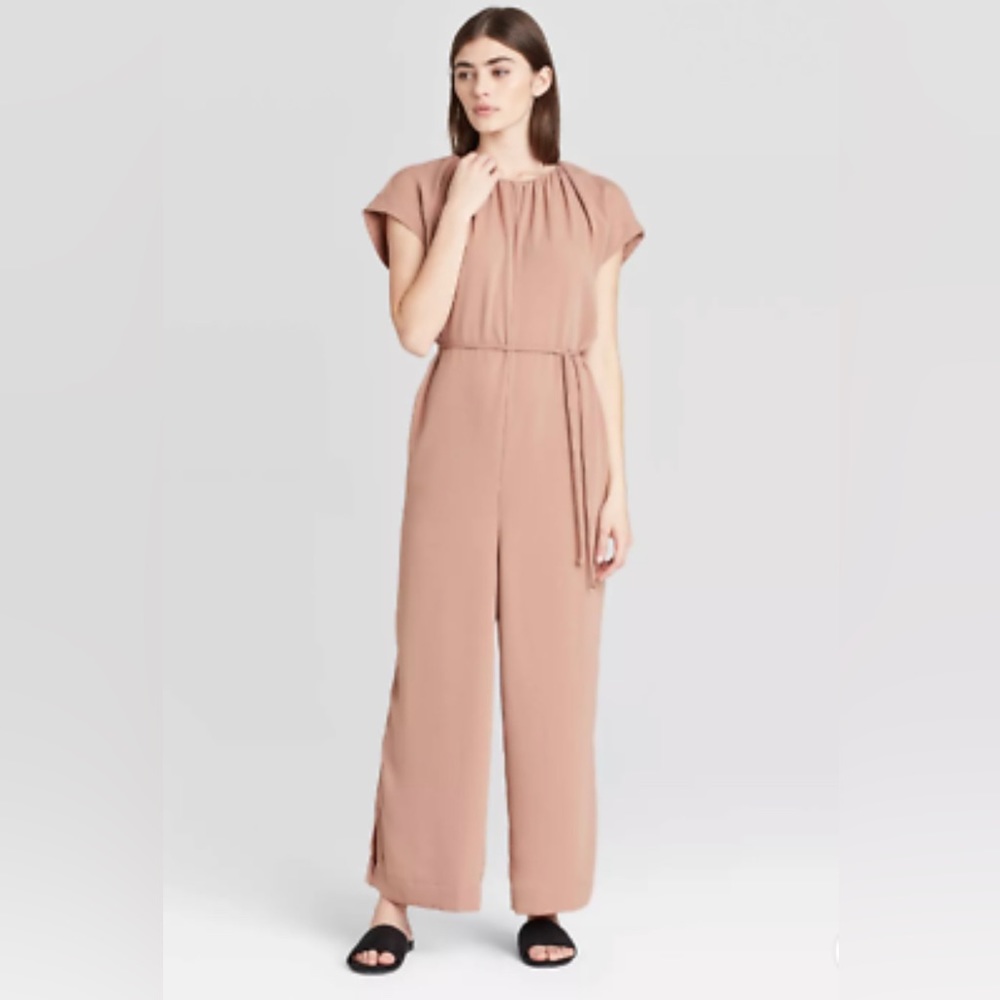 Short Sleeve Ankle Length Jumpsuit - Prologue -Brownie